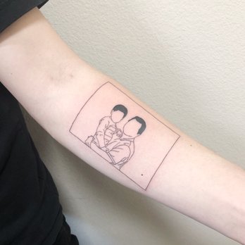 Hana Ink Studio - Silhouette style of a past photo of me and my grandfather. - Tattoo Near Me Hana Ink Studio - Silhouette style of a past photo of me and my grandfather. - Tattoo Near Me