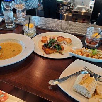 Monarch Kitchen & Bar - Chicken gnocchi soup, salt rock shrimp, and scallops - American Near Me - Davenport, Iowa Monarch Kitchen & Bar - Chicken gnocchi soup, salt rock shrimp, and scallops - American Near Me - Davenport, Iowa
