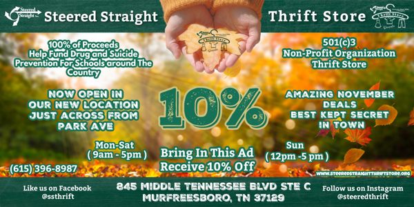 Steered Straight Thrift Store 845 Middle Tennessee Blvd Murfreesboro Tn Nonclassified Establishments Mapquest