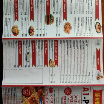 A -1 Pizza - Menu - Pizza Near Me - Holyoke, Massachusetts