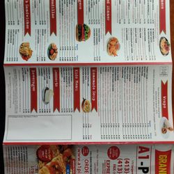 A -1 Pizza - Menu