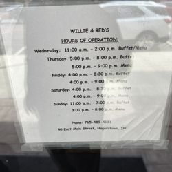 Willie & Red's - Latest hours I won't detour again for this place.