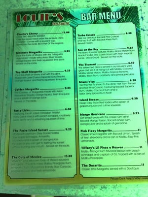 Menu photo 8 Louie's Backyard South Padre Island, TX Menu photo 8 Louie's Backyard South Padre Island, TX