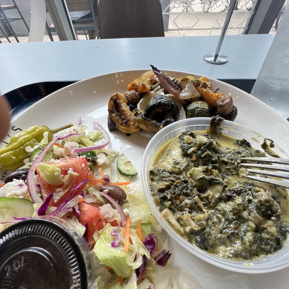 Fadi's Eatery - A few selections from the salad bar - Mediterranean Near Me - Houston, Texas