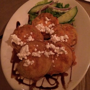 Mr Big Fish - Fried green tomatoes with a little balsamic and goat cheese. Excellent citrus dressing on the greens! - Seafood Near Me - Naples, Florida Mr Big Fish - Fried green tomatoes with a little balsamic and goat cheese. Excellent citrus dressing on the greens! - Seafood Near Me - Naples, Florida