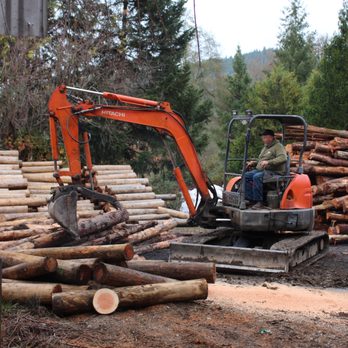 CIMFL Landscape Maintenance and Tree Service - an excavator and a pile of logs - Gardeners Near Me CIMFL Landscape Maintenance and Tree Service - an excavator and a pile of logs - Gardeners Near Me
