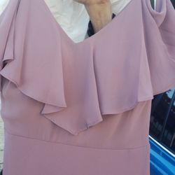Cindy's Fashions - Jane Convertible Chiffon Dress Mauve Color - Close Up