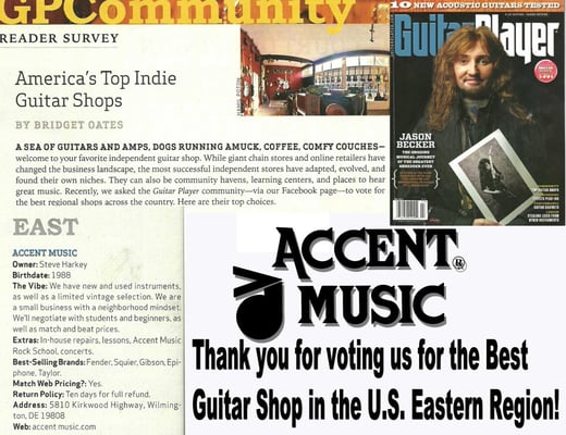 ACCENT MUSIC Musical Instruments Teachers 5810 Kirkwood Hwy 