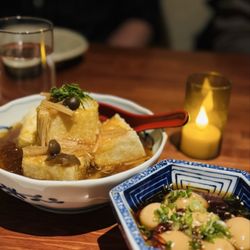 Izakaya Futago - Age Dashi Tofu and marinated quail eggs