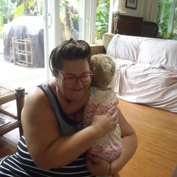 Kauai Babysitting - Our daughter giving her awesome babysitter a hug goodbye on her last visit of our trip. - Child Care & Day Care Near Me - Kapa'a, Hawaii