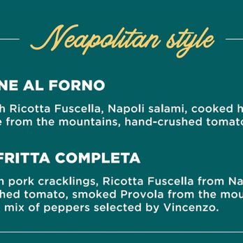 Pizzeria Vincenzo Capuano - Description of their delicious pizza fritta completa from the website - Pizza Near Me - Naples, NA