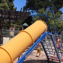This is the only water slide, but it doesn't get too crowded.