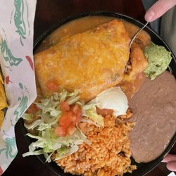 Chimichanga - Chicken. Add sour and guac.