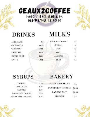 Menu photo 2 Geaux2Coffee Baton Rouge, LA Menu photo 2 Geaux2Coffee Baton Rouge, LA
