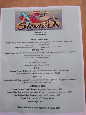 Menu photo 2 Stevie D's York, ME