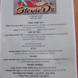 Stevie D's - Menu