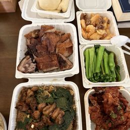 Honey Walnut Shrimp, *(Roast) Peking Duck w/Buns, Oyster Sauce Choi Sum, Minute Chicken Cake Noodle, Pepper Pork Chop Honey Walnut Shrimp, *(Roast) Peking Duck w/Buns, Oyster Sauce Choi Sum, Minute Chicken Cake Noodle, Pepper Pork Chop