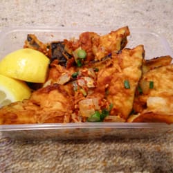 Proud Peacock - Take away eggplant with herbs and chilli