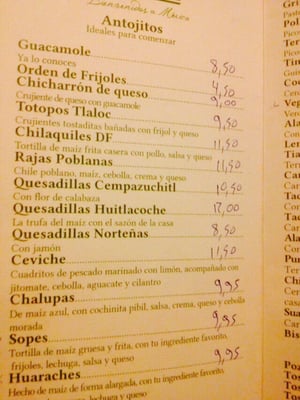 Menu photo 1 La Taqueria del Alamillo Madrid, M