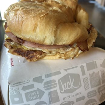Jack in the Box - Supreme Croissant breakfast sandwich - Fast Food Near Me - Anderson, California