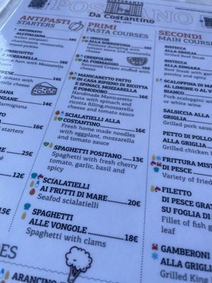 Menu photo 3 Da Costantino Positano, SA Menu photo 3 Da Costantino Positano, SA