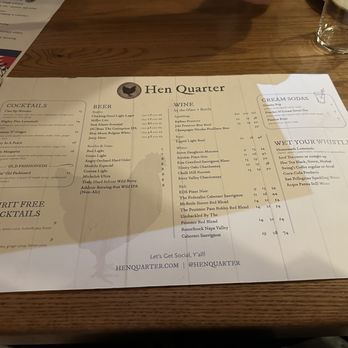 Hen Quarter - Menu - Southern Near Me - Alexandria, Virginia