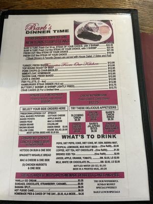Menu photo 1 Barb's Restaurant Belington, WV Menu photo 1 Barb's Restaurant Belington, WV