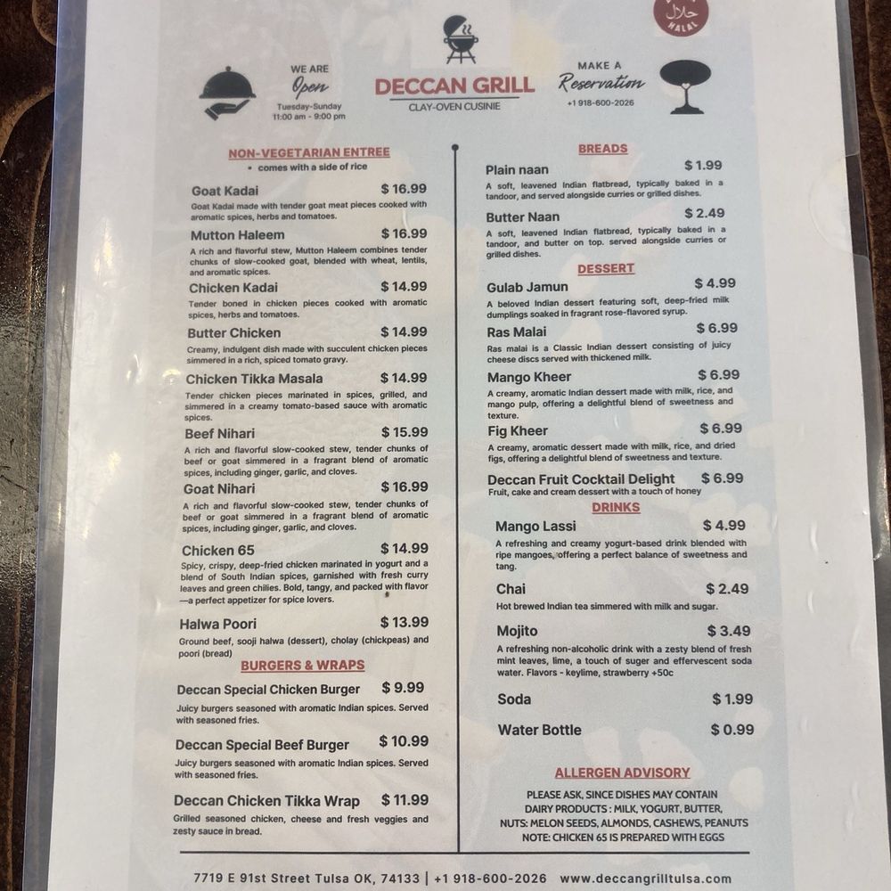 Deccan Grill - Menu - Buffets Near Me - Tulsa, Oklahoma Deccan Grill - Menu - Buffets Near Me - Tulsa, Oklahoma