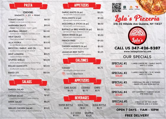 Menu photo 1 Lala's Pizzeria Queens, NY Menu photo 1 Lala's Pizzeria Queens, NY