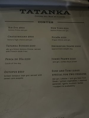 Menu photo 3 Tatanka La Paz, BCS Menu photo 3 Tatanka La Paz, BCS