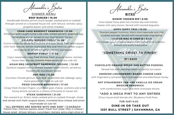 Menu photo 2 Alexander's Bistro Savannah, GA