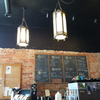 Sacred Grounds - Love the lighting over the coffee bar! - Breakfast & Brunch Near Me - Lafayette, Indiana