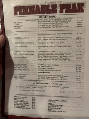 Menu photo 1 Pinnacle Peak Steakhouse San Dimas, CA Menu photo 1 Pinnacle Peak Steakhouse San Dimas, CA