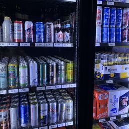 individual beers in refrigerator