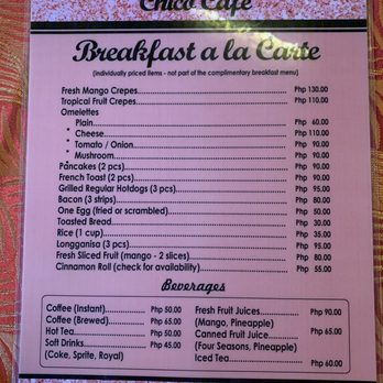 Dao Diamond Hotel - Breakfast menu - Hotels Near Me - Tagbilaran City, BOH