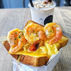 Something Sweet Cafe - Creamy Shrimp XL Eggie Sando