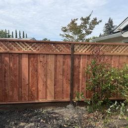 17 foot section of redwood fence replaced.