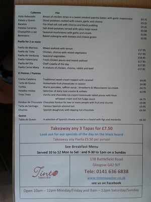 Menu photo 3 Tinto Tapas Bar Glasgow, GLG