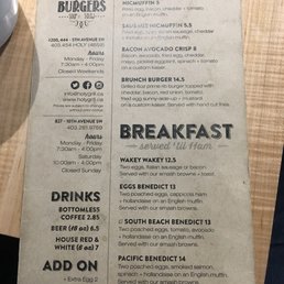 Breakfast menu. Breakfast menu.