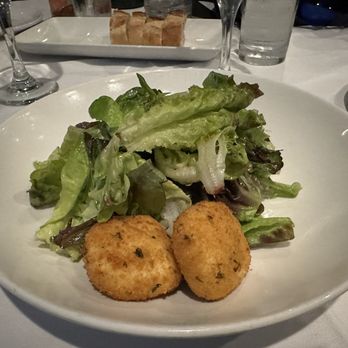 The Euro Bistro - Simple Green Salad with goat cheese - goat cheese might be the star here but the greens are excellent. - Modern European Near Me - Grand Rapids, Michigan