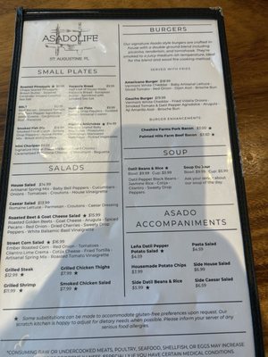 Menu photo 2 Asado Life St. Augustine, FL Menu photo 2 Asado Life St. Augustine, FL