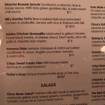 Circa - Menu 11/2021 - Steakhouses Near Me - Seattle, Washington