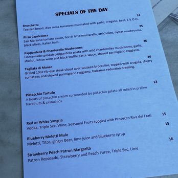 Doppio Zero Concord Veranda - Specials Menu - Italian Near Me - Concord, California