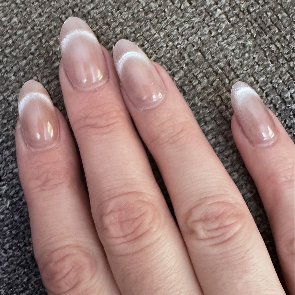 My nails done by David, acrylics and neutral cat eye polish My nails done by David, acrylics and neutral cat eye polish
