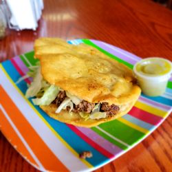 Burrito Delight - Ground beef Gordita. Mmmmm