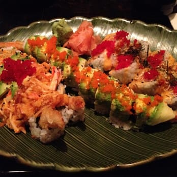 Sweet Ginger - Seafood dynamite roll, caterpillar roll, & a cruncy spicy tuna roll (forgot the actual name of it) - Asian Fusion Near Me - Vienna, Virginia Sweet Ginger - Seafood dynamite roll, caterpillar roll, & a cruncy spicy tuna roll (forgot the actual name of it) - Asian Fusion Near Me - Vienna, Virginia
