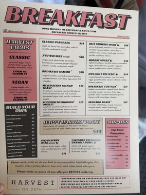 Menu photo 3 Harvest on 25th Waco, TX