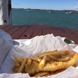 Bobby's Fresh Fish Market - The wind makes a proper photo hard to get, but as you can see it's a lovely meal with a lovey view!
