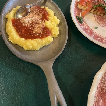 Giannini's Italian Dinners - Polenta with meat sauce. - Italian Near Me - Pine Grove, California Giannini's Italian Dinners - Polenta with meat sauce. - Italian Near Me - Pine Grove, California