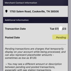 TA Travel Center  - $300 Credit card hold for 1 tank of gas
